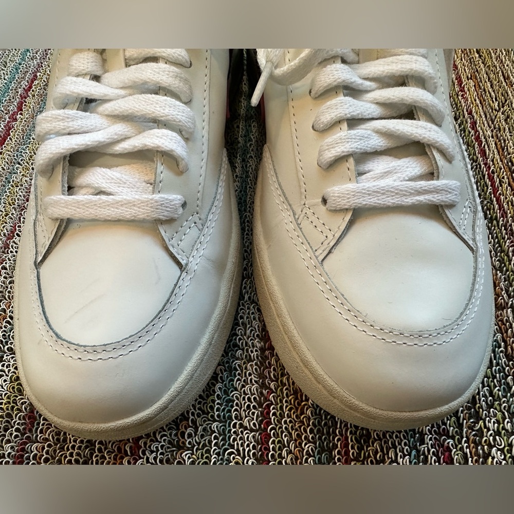 Veja NEARLY NEW V-12 white marsala náutico leather low top sneaker -8.5 (40 EU) - Picture 10 of 16